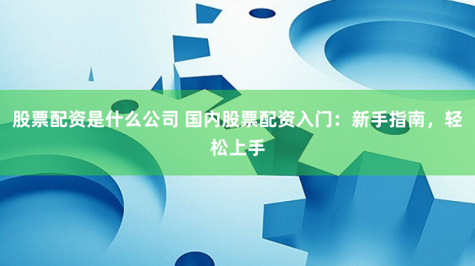 股票配资是什么公司 国内股票配资入门：新手指南，轻松上手